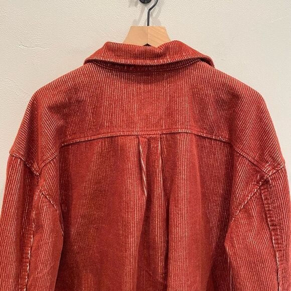 NWT Avec Les Filles Dark Red Corduroy Shacket - Size: Large - Picture 8 of 11